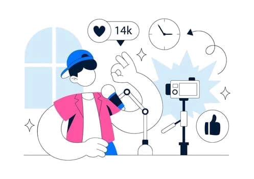 Illustration of a content creator recording a video